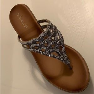 Venus Sandals. Brand New silver flops. Size 10.